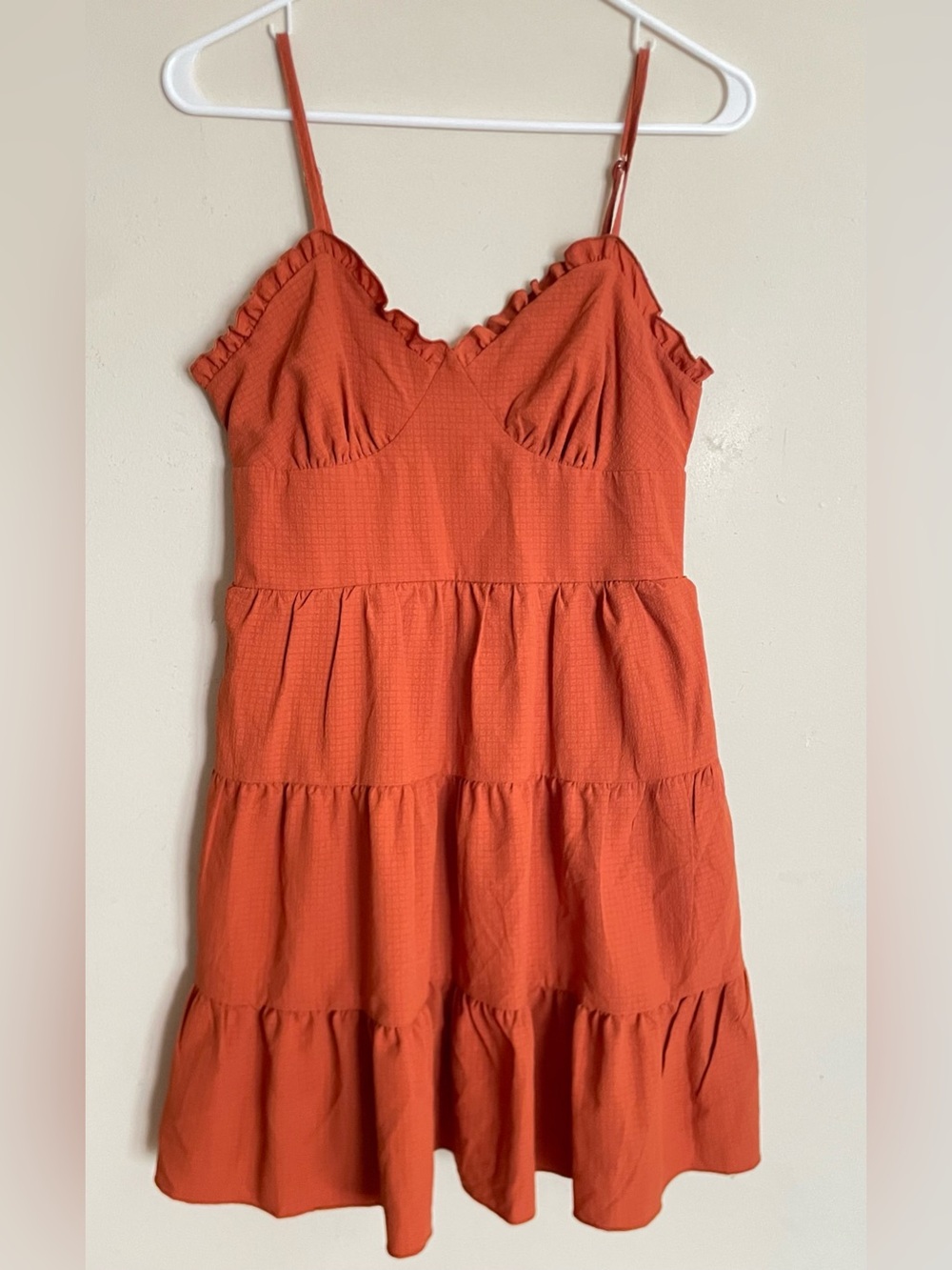 No Boundaries Sleeveless Orange Tiered Mini Dress